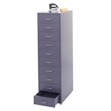 thumbnail of Rollcontainer Boston T851, Schubladenschrank Stahlschrank, 110x28x41cm 10 Schubladen ~ dunkelgrau