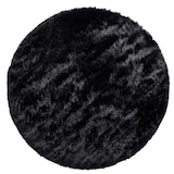 thumbnail of Hochflor Teppich Shaggy waschbar Unifarben Schlafzimmer schmutzabweisend Schwarz Rund 120D | 100% Polyester | Florhöhe: 33 mm | pflegeleicht