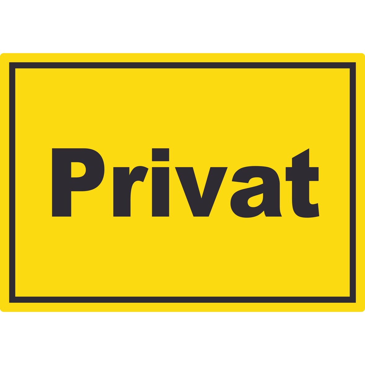 Privat Aufkleber gelb-schwarz A3 (297x420mm)