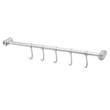 thumbnail of Intirilife Hängeleiste für die Küche aus Edelstahl mit 5 Haken zum Bohren - 35.8 x 3.4 x 2.2 cm Küchen Reling Hakenleiste Küchenstange Wandhalterung