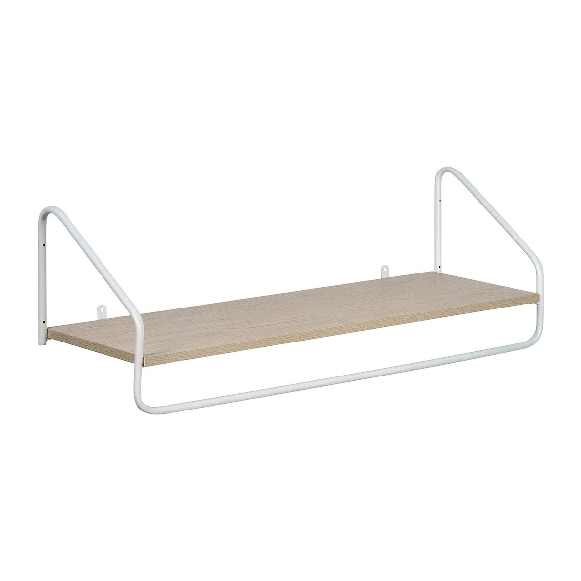 Penderie étagère murale bois et métal L90 cm NELO Blanc