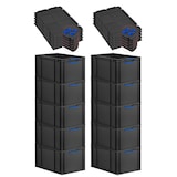 thumbnail of PROREGAL SparSet 10x Eurobox NextGen Color mit Auflagedeckel & Verschlüsse, HxBxT 32x40x60cm, 65L, Schwarz, Griffe blau zu, Eurobehälter