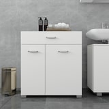 thumbnail of ML-Design Wäscheschrank Weiß 75x78,5x45 cm, mit 2 ausklappbaren Wäschesäcken & Schublade, Wäschesammler aus MDF-Holz, Wäschekorb Badschrank mit