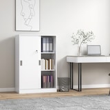 thumbnail of Armario de Oficina con 2 Puertas Correderas y 3 Estantes 80x40x120 cm Blanco