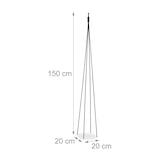 thumbnail of Relaxdays Rankhilfe Obelisk, 2er Set, HBT: 150x20x20 cm, Rankpyramide Kletterpflanzen, Metall, freistehend, schwarz