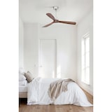 thumbnail of Ventilateur de plafond Lantau DC en acier marron et finition noyer foncé, 6 vitesses, télécommande, mode été, pour plafond incliné - FARO