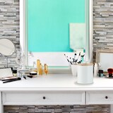 thumbnail of Relaxdays Kosmetikeimer, 2 Liter, Bambusdeckel mit Loch, runder Badmülleimer, Mülleimer für Bad & Schminktisch, weiß