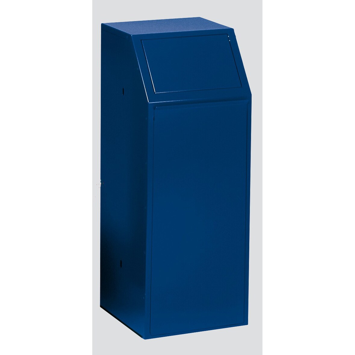 PROREGAL Robuster Wertstoffsammler mit Einwurfklappe selbstschließend | 68 Liter, HxBxT 100x40x40cm | Verzinkter Stahl | Blau | Mülleimer Abfalleimer