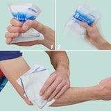 thumbnail of Relaxdays Kühlpack zum Knicken, 10er Set, Sofort Kältekompresse, HxB: 14,5 x 12,5 cm, für Sport & unterwegs, weiß/blau