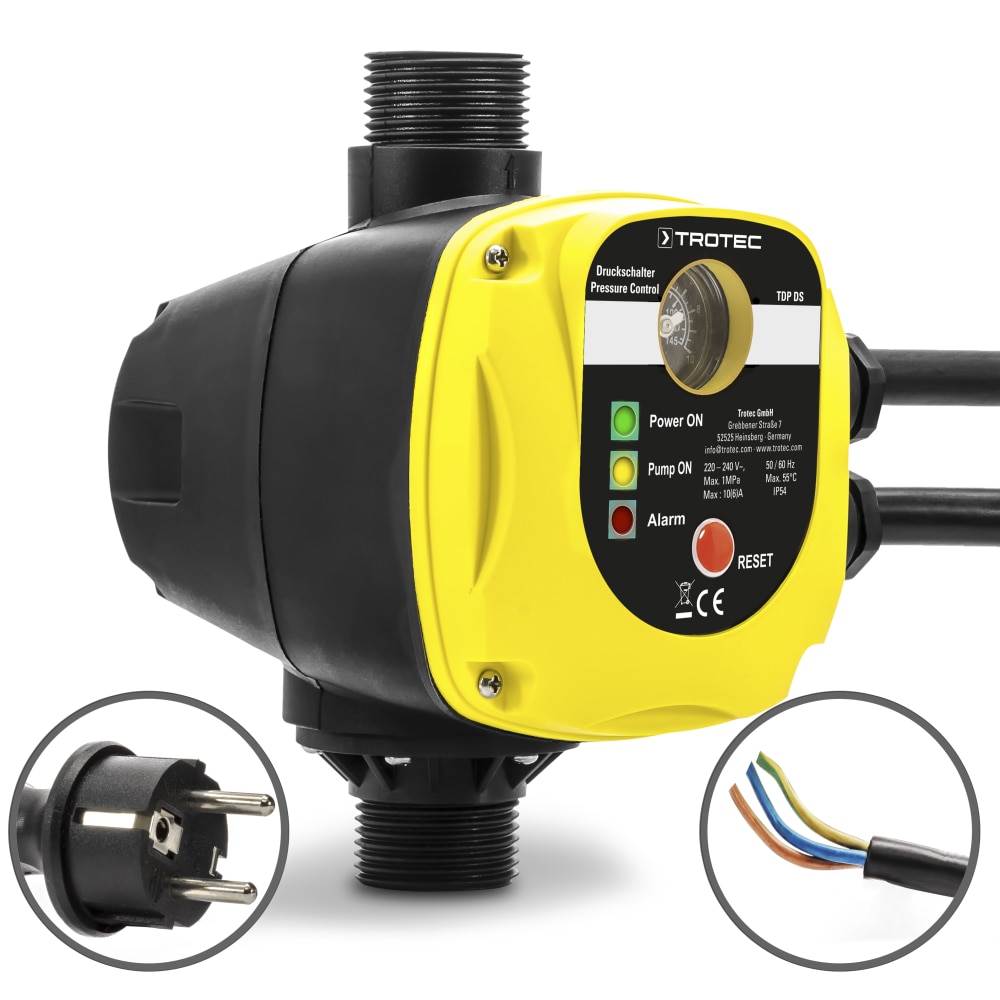 TROTEC Elektronischer Druckschalter TDP DS für Wasserpumpen ohne Stecker