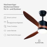 thumbnail of SkyBreeze Smart Deckenventilator | Indoor & Outdoor | Smart Control | IP44 | 40 dB Walnuss 132