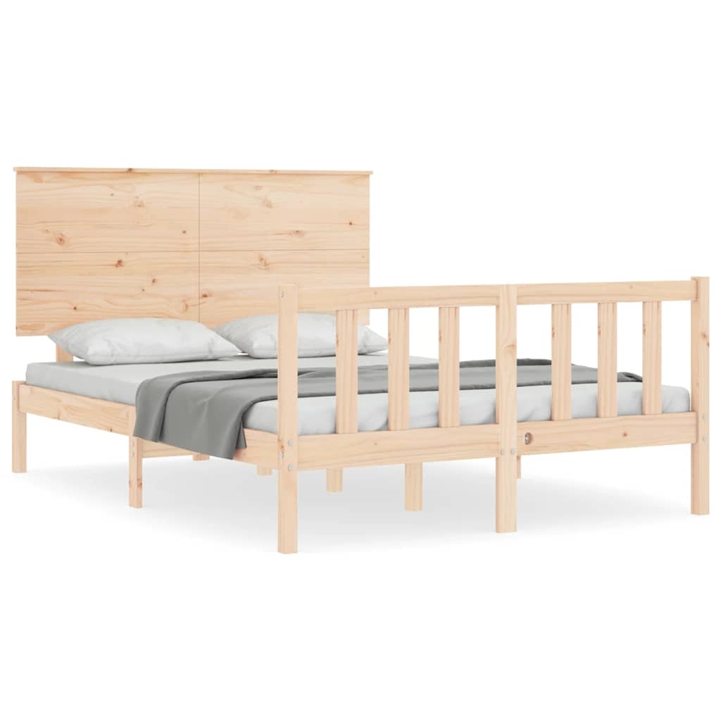vidaXL Massivholzbett ohne Matratze 140x190 cm Kiefernholz