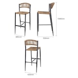 thumbnail of Bolero Eden PE Twist Rattan Outdoor Barhocker Natur (2 Stück)