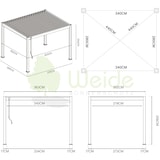 thumbnail of Weide Classic | Pergola Aluminium freistehend | 3 x 3,6 M | Lamellendach anthrazit