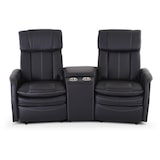 thumbnail of Kinosessel, 2er-Fernsehsessel mit mechanischer Relaxfunktion, Easy-Lift, für 2 Personen, 2 Getränkehalter, Kunstleder in Schwarz, Raburg Maxx