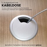 thumbnail of bümö Eckschreibtisch groß, B-Serie 200x120 cm, Tischplatte aus Holz in Nussbaum, Gestell aus Metall - Schreibtisch L Form, großer Tisch für's Büro,