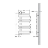 thumbnail of ECD Germany Paneelheizkörper Stella 480×1400 mm Anthrazit, Mittelanschluss Eck-Wand, Thermostat, Vertikal Flachheizkörper Badheizung