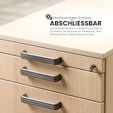 thumbnail of bümö Schreibtisch Schrank Büro mit Hängeregister für Hängeordner, Schubladenschrank Holz in Buche, Container mit Schubladen & Hängeregistratur -