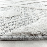 thumbnail of Carpetsale24 Teppich Läufer 80x250 cm Creme, Hochflor Wohnzimmer Teppich, Weich & Flauschig, Skandinavisch Boho Stil, Langflor Shaggy, Rauten Design