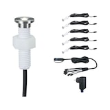 thumbnail of Paulmann Plug & Shine LED-grondinbouwlamp MicroPen II Basisset  IP67 3000K 5x0,2W  21VA Zilver 93695