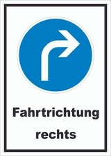 thumbnail of Schild Fahrtrichtung rechts A4 (210x297mm)
