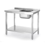 thumbnail of Hendi Spültisch Becken links mit Grundboden und Aufkantung 800x600x850mm