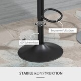 thumbnail of Barhocker Set 2er Kunstleder Grau 44x49x110 cm drehbar höhenverstellbar mit Rückenlehne Fußstütze und schwerem Metallfuß für Küche und Bar
