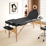 thumbnail of HOMCOM camilla masaje plegable portátil camilla estética profesional de madera de 3 zonas altura ajustable reposacabezas reposabrazos 215x60x64-89 cm