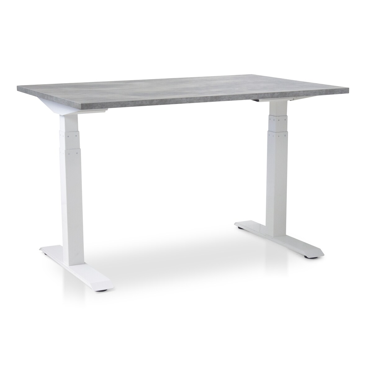 Zit-sta bureau elektrisch verstelbaar - MRC PRO NEN-EN 527 | 140 x 80 cm | frame wit – blad betonlook