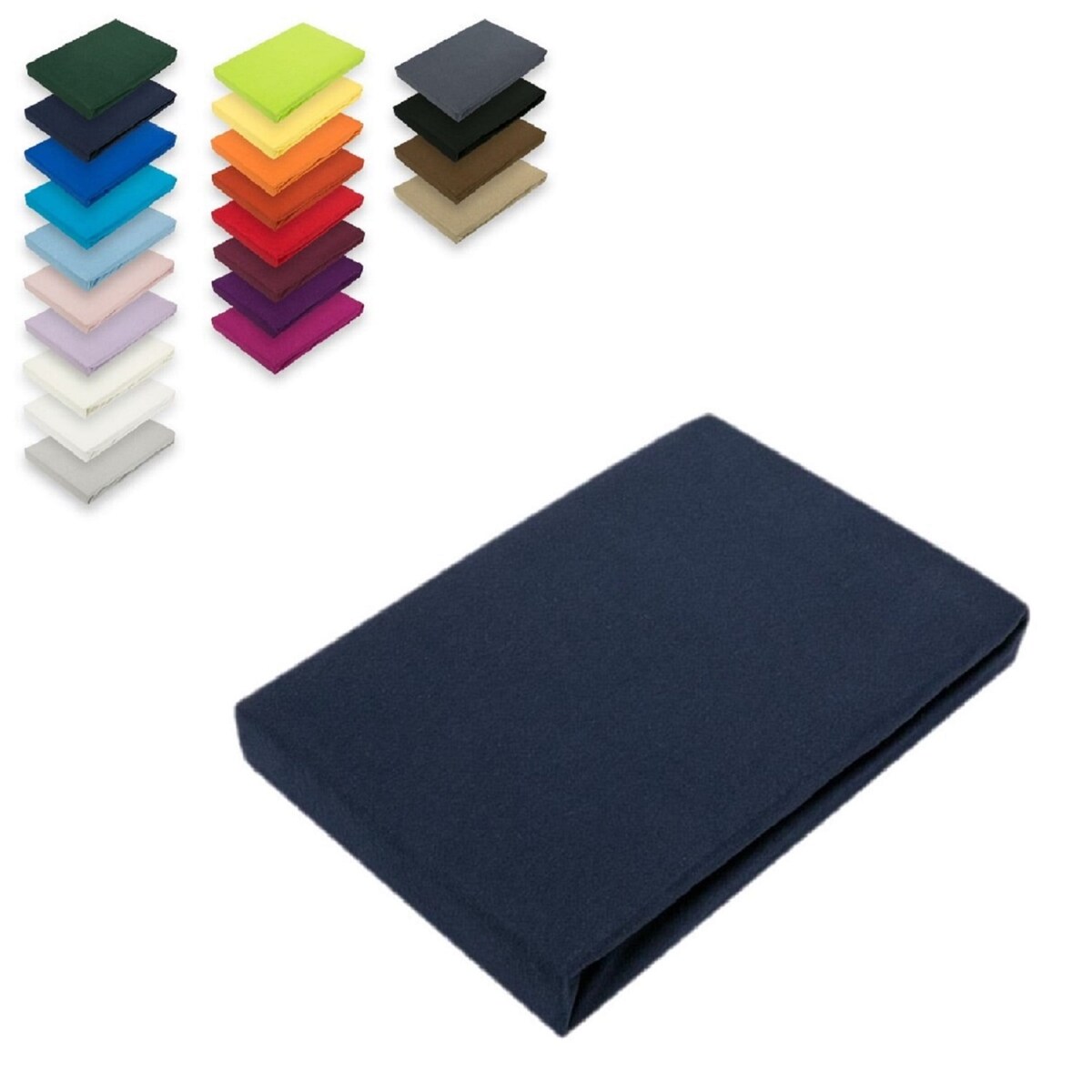 EXKLUSIV HEIMTEXTIL Microfaser Spannbettlaken Rundumgummizug 180 - 200 x 200-220 cm + 40 cm Navy