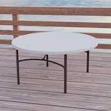 thumbnail of Mesa redonda patas plegables crema Ø152x74 cm Lifetime