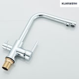 thumbnail of KLARWERK® Felix | 3-Wege Armatur Edelstahl Chrom glänzend | Filter Trinkwasser Wasserhahn Küche | 360° Osmose Mischbatterie U-Auslauf 3 Anschlüsse