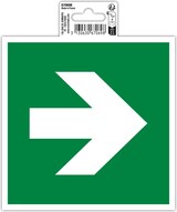 thumbnail of Exacompta 67069B Hinweisschild selbstklebend, weißer Pfeil auf grünem Hintergrund, 15x15 cm, PVC -