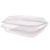 thumbnail of 200x Klappschalen PET mit anhängendem Deckel 220 x 190 x 65 mm 1600 ml transparent