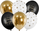 thumbnail of 6 Luftballons Silvester gold schwarz Mix