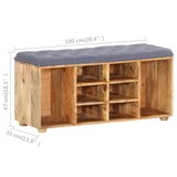 thumbnail of vidaXL Flurbank 100×35×47 cm Mango Massivholz