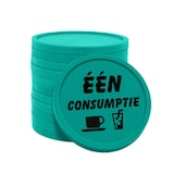 thumbnail of CombiCraft Consumptiemunten één consumptie Ø29mm turquoise - enkelzijdig bedrukt - 100 stuks