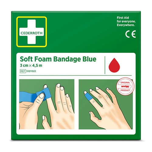 `Cederroth` Soft Foam Bandage 4,5 m x 3 cm blau , Refill