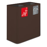 thumbnail of Stil Casa PURE sistema di raccolta rifiuti, acciaio verniciato, 77x38xh. 80 cm, 200 litri a due scompartimenti da 100 litri ciascuno, corten.