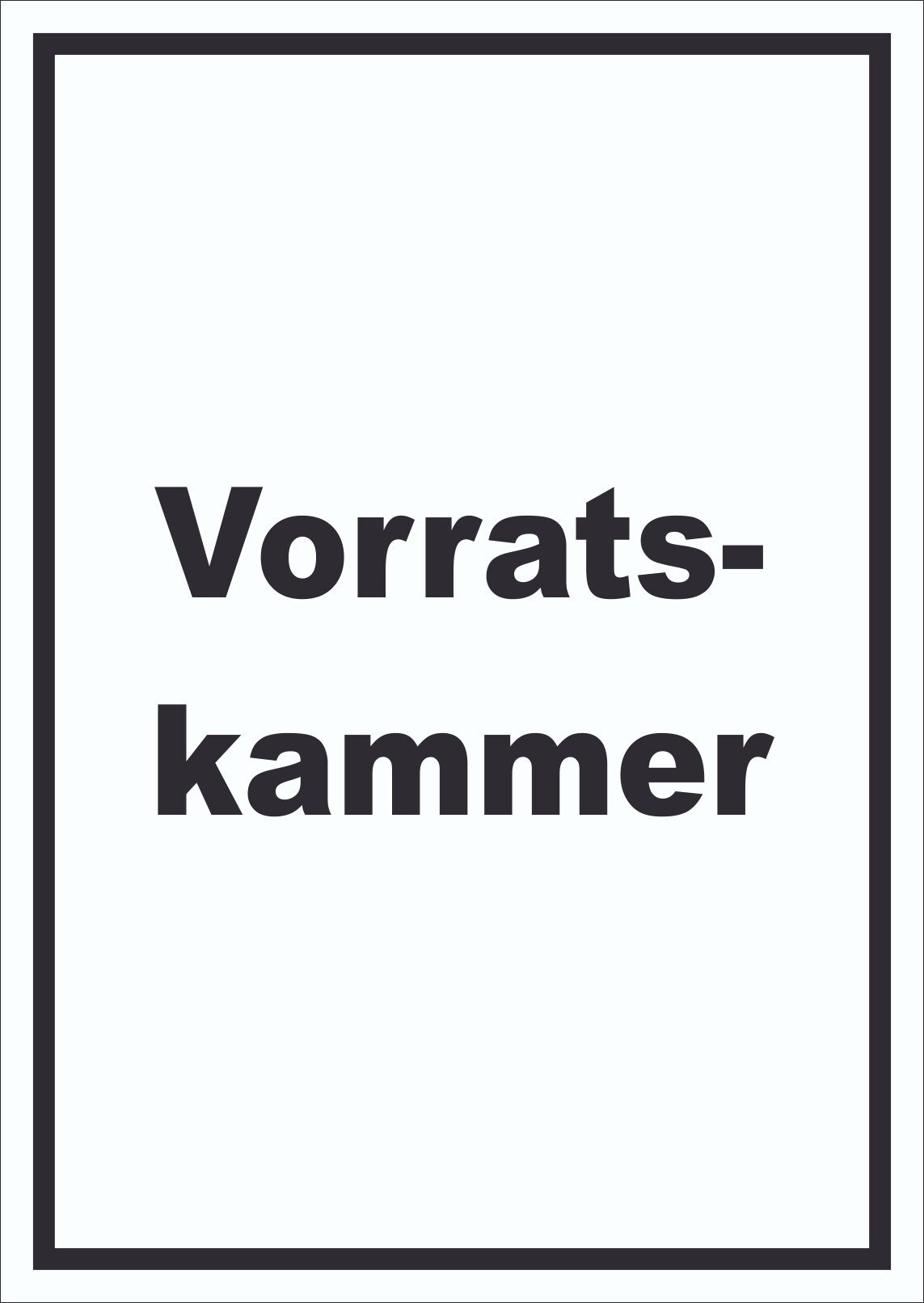 Vorratskammer Schild mit Text Pantry Reserve hochkant A5 Rückseite selbstklebend