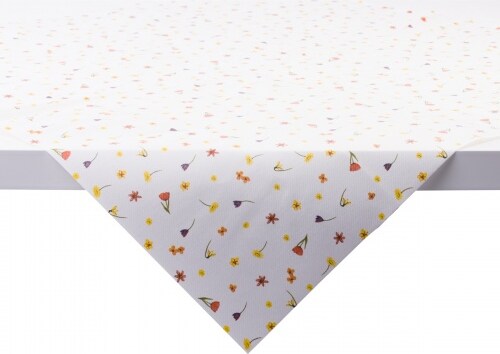 Sovie HORECA Tischdecke Betty in weiß mit Pearl Coating (wasserabweisend) 80 x 80 cm, 15 Stück - Blumen Floral
