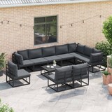 thumbnail of vidaXL Gartensofa-set mit Kissen 11 pcs Schwarz Aluminium
