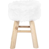 thumbnail of Pluche Krukje – ø 28 x 40 cm – Houten Kruk Wit Kunstbont – Wit