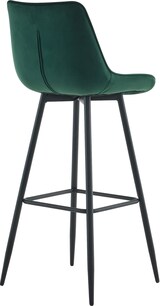 thumbnail of Décoshop26 - Barhocker x1 mit dekorativer Quadratsteppung grüner Samt-Fußstütze und vier Metallbeinen 10_0006878