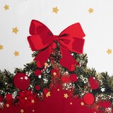 thumbnail of Nappe de Fêtes en Coton Blanc imprimé Guirlande Verte et Noeud Rouge 140 x 240 cm