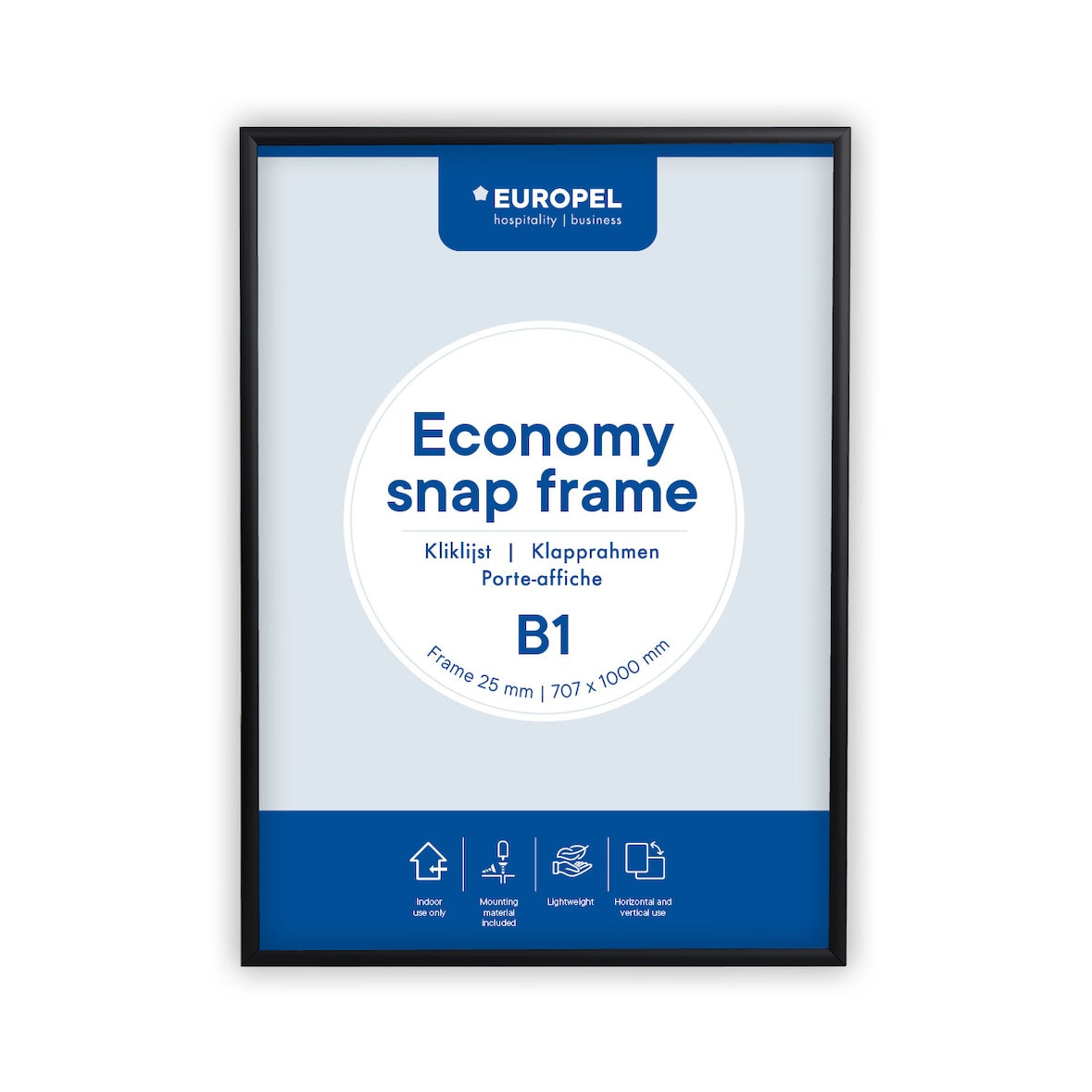 Kliklijst Europel Economy B1 zwart 25mm