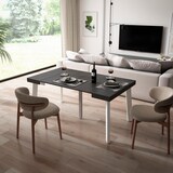 thumbnail of Ausziehbarer Konsolentisch, 160x90x73cm, Für 8 Personen, Holzbeine, Moderner Stil, Schwarz _ 246_6