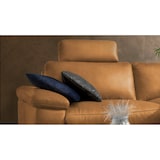 thumbnail of KAWOLA Sofa LOLA Ecksofa Stoff cognac mit motorischer Relaxfunktion Recamiere rechts