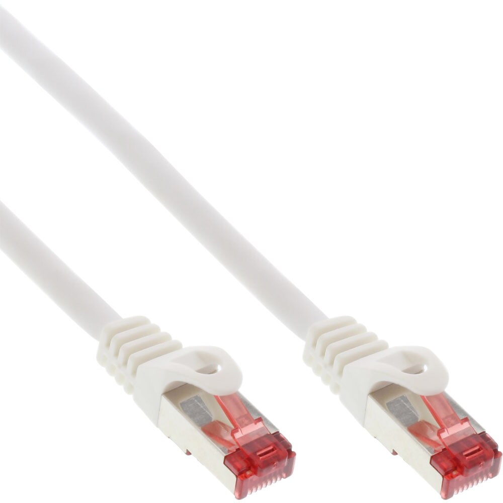 InLine® 76411W Patchkabel, S/FTP (PiMf), Cat.6, 250MHz, PVC, Kupfer, weiß, 1m