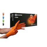 thumbnail of MERCATOR MEDICAL GoGRIP+ Nitrilhandschuhe, puderfrei, latexfrei, Diamanttextur  in orange 1x 50 Stück Größe: M